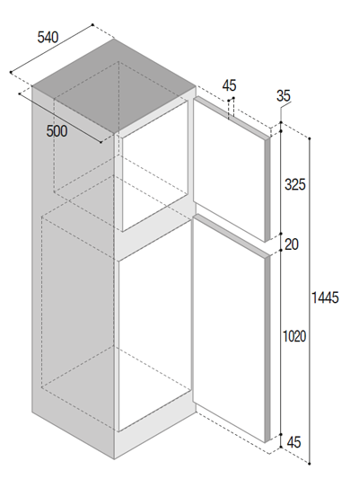 DP220IWD4-2 - Vitrifrigo White Double Door Marine Refrigerator w/ Freezer Compartment (Special Order)