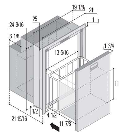 DW90IXD4X-1 - Vitrifrigo Drawer Stainless Steel Refrigerator w/Freezer Compartment (Internal Cooling Unit) OCX2 Model