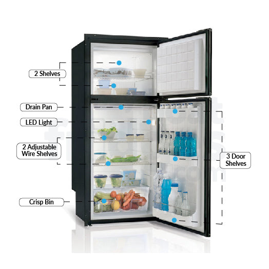 DP2600IBD4-F-3 - Vitrifrigo Front-Loading, Double Door Black Refrigerator w/Freezer Flush Flange (Internal Cooling Unit) UL