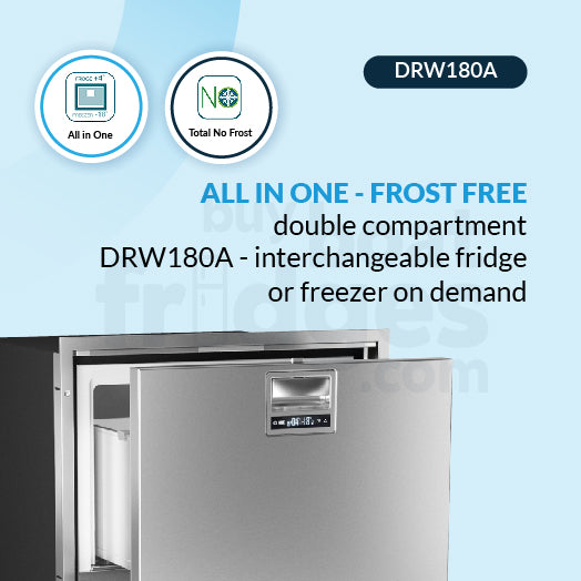 DRW180AIXD4-DF - Vitrifrigo ALL IN ONE double compartment DRW180A - Interchangeable Refrigerator or Freezer 5.1 cu.ft