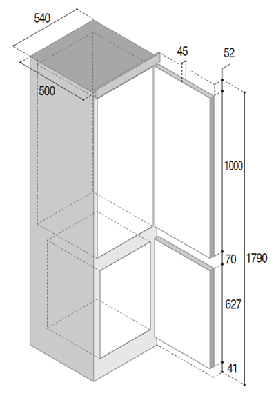 DP270IWD4-2 - Vitrifrigo White Double Door Marine Refrigerator w/ Freezer Compartment (Special Order)