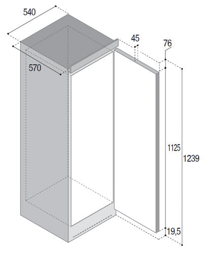 C190IWD4-1 - Vitrifrigo White Single Door Marine Refrigerator w/ Freezer Compartment (Special Order)