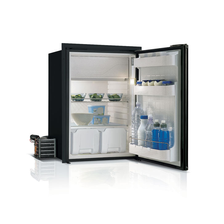 C130RBD4-F-1 - Vitrifrigo Front-Loading Black Refrigerator w/Freezer Compartment Adjustable Flange (External Cooling Unit)