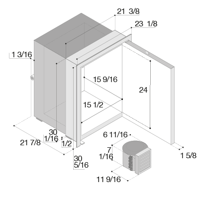 C110RXN4-F-1 - Vitrifrigo Stand-Alone Front-Loading Freezer Stainless Steel Flush Flange (External Cooling Unit)