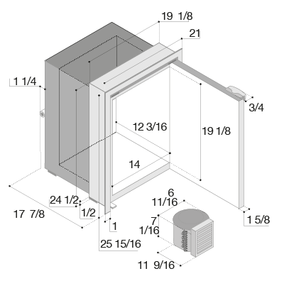 C55RBN4-F-1 - Vitrifrigo Stand-Alone Front-Loading Freezer Adjustable Flange (External Cooling Unit) (Special Order)