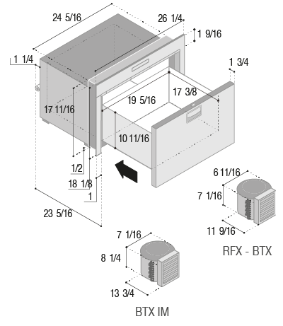 DW70RXN4-EX-1 - Vitrifrigo Stainless Steel Single Drawer Freezer (External Cooling Unit) OCX2 Model