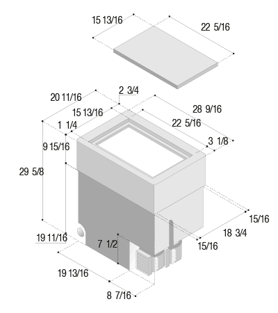 TL160IWD4 - Vitrifrigo Top-Loading Countertop Refrigerator (internal cooling unit)